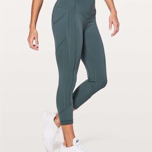 Lululemon All The Right Places Crop II Legging 23" Gravity Green Blue Women Sz 8